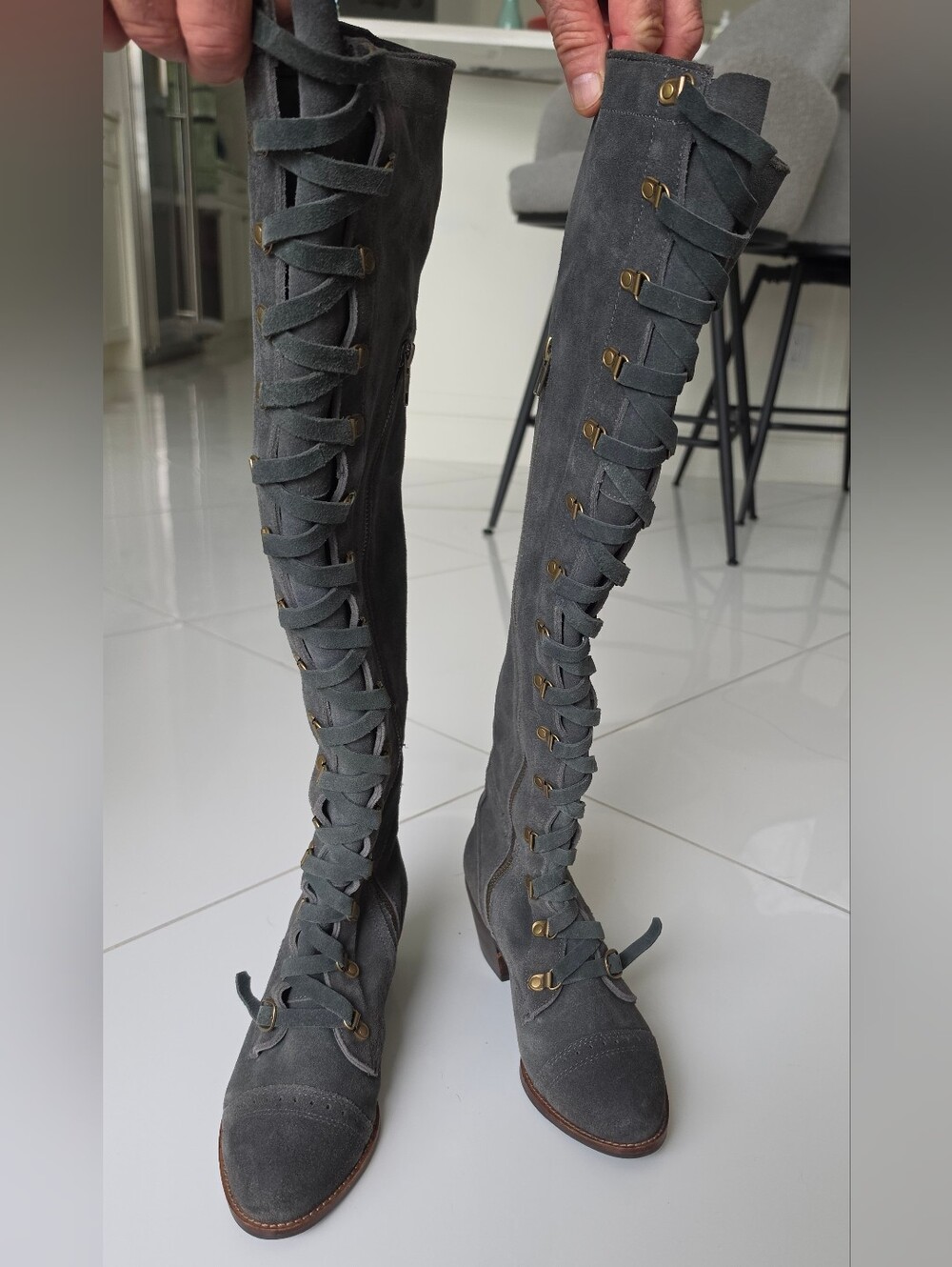 Jeffrey Cambell FREE suede Knee High Boots For Anthropology